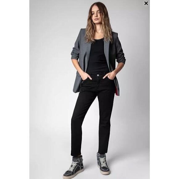 Zadig & Voltaire High Flash Canvas Sneakers Womens 8 Street Rocker Chic Grunge - Picture 1 of 14